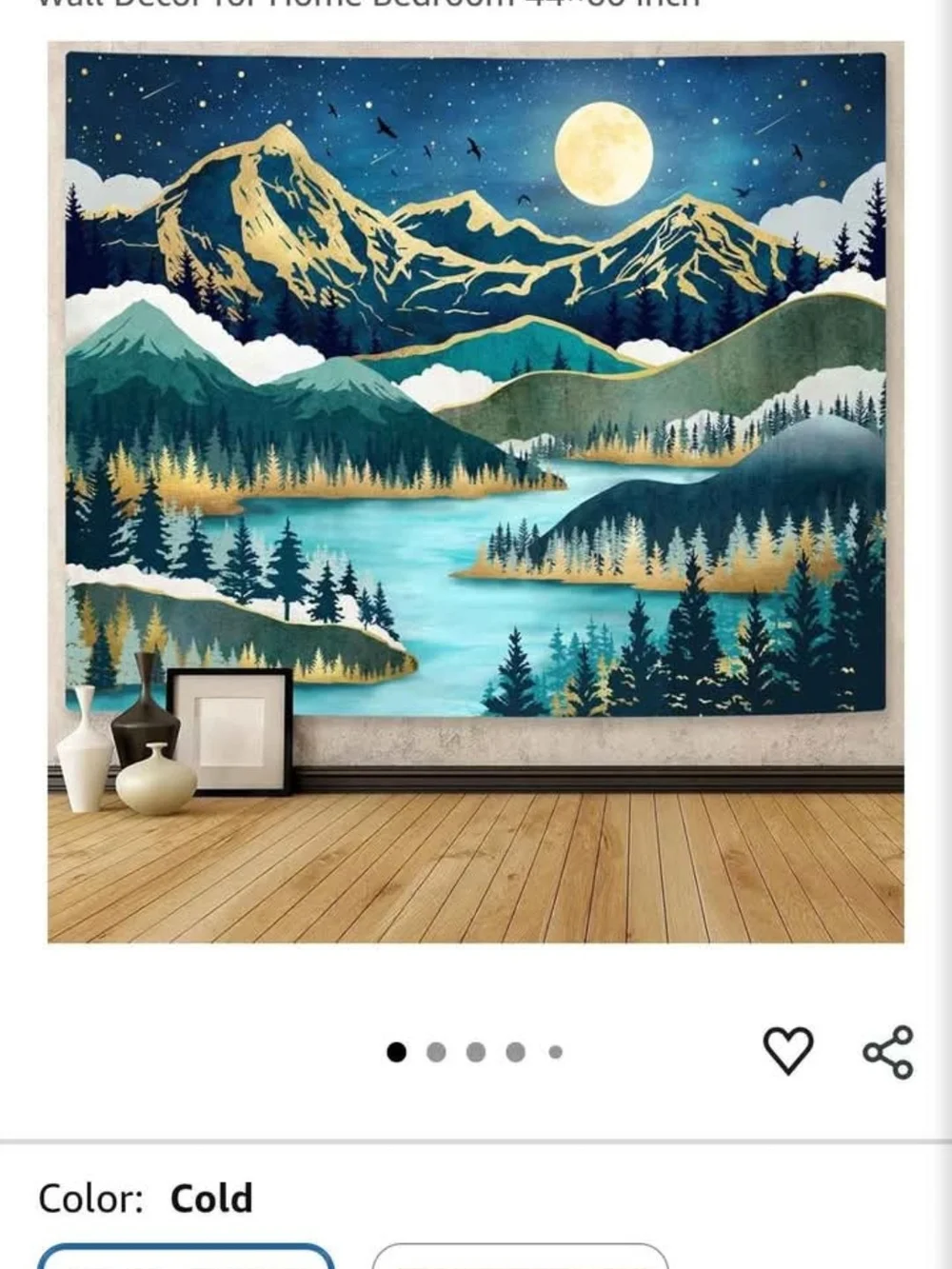 Cold Tone Mountain Landscape Tapestry Wall Art
